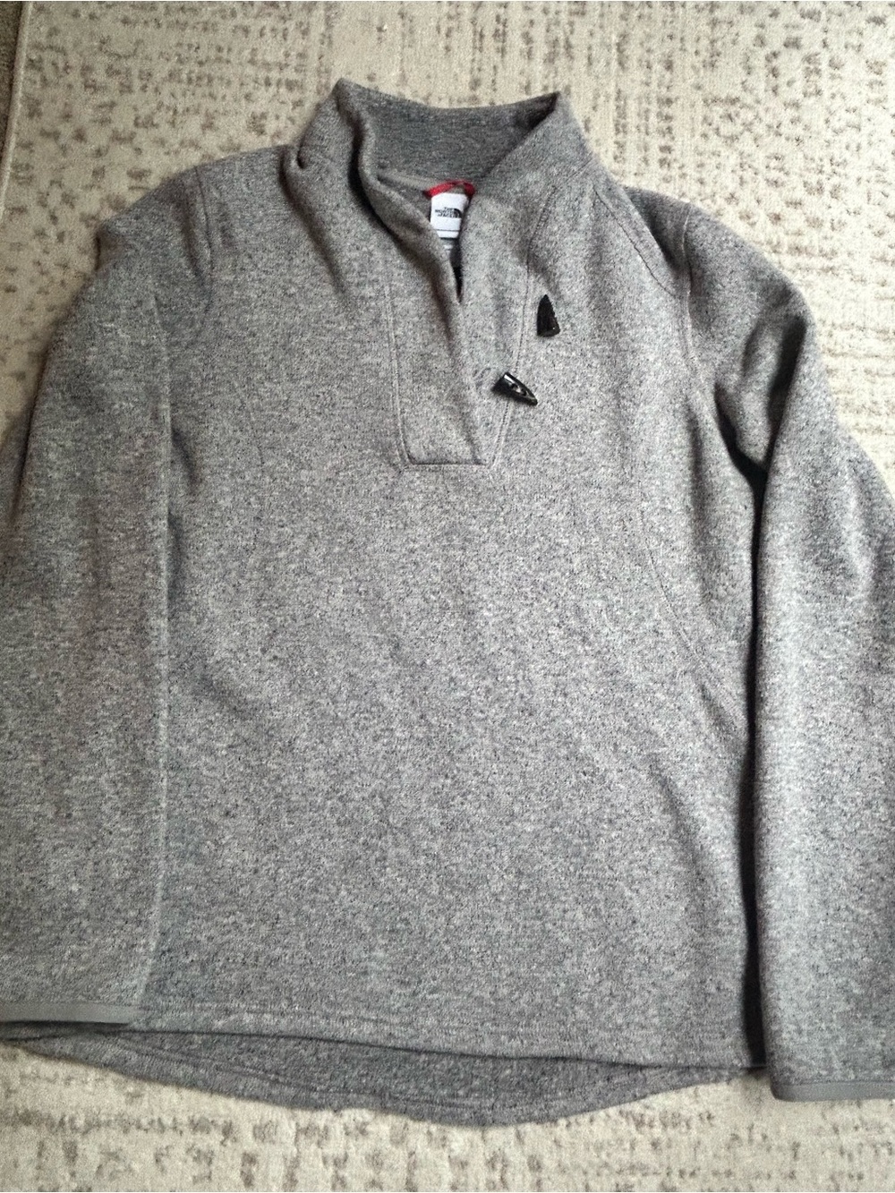 The North Face Heather Gray Women's Pullover Teddy Jacket